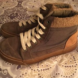 Boys Winter Shearling Canvas Sneakers